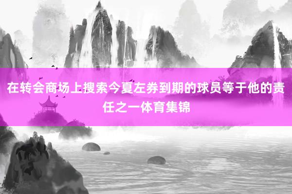 在转会商场上搜索今夏左券到期的球员等于他的责任之一体育集锦